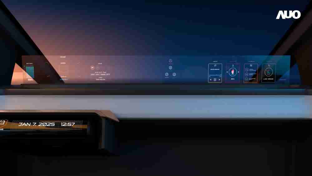 蓝狮在线无界透明显示接口(Horizon Image Glass)透过车运算方案整合仪表板、、、、中控台及副驾显示器，，一体式全景呈现，，提供乘用者清晰的前方视野、、、、行车必要信息与娱乐功能