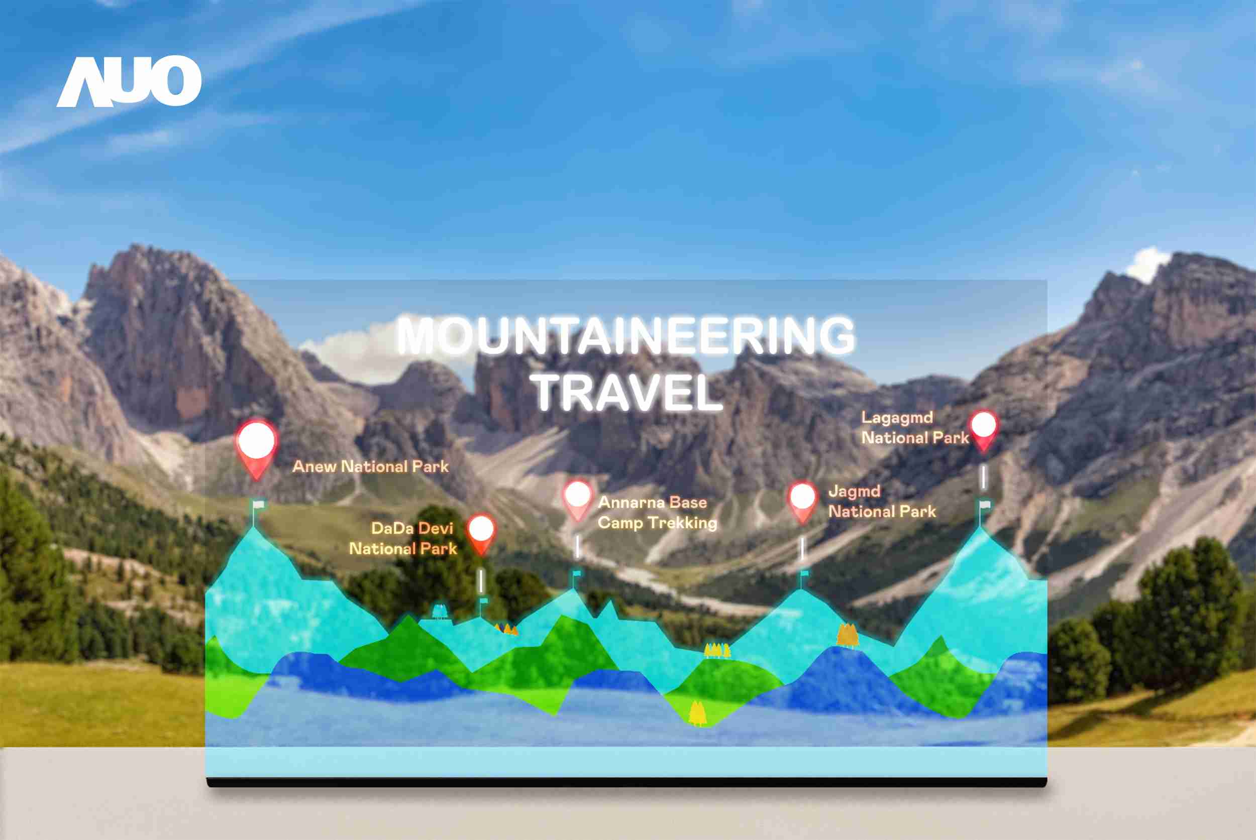 蓝狮在线展示全球单片尺寸最大(*)42吋透明Micro LED显示器拼接而成的〝64吋透明Micro LED显示器〞，，具备高透明度、、1,000 nits高亮度、、、广色域、、、、采用三边无边框的无缝拼接等多重特色，，，呈现超高清、、细腻画质而不遮挡后方视觉，，满足层峰需求，，，，可广泛运用于零售、、、、艺术展览或商业空间等场域